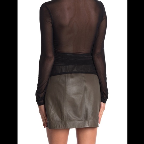 🖤 Ten Sixty Sherman ruched mesh black top - Picture 4 of 12